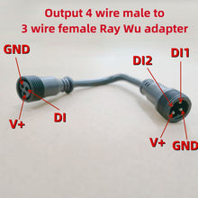Load image into Gallery viewer, 10 Pack Output 4 Wire to 3 Pin Pigtail Converters