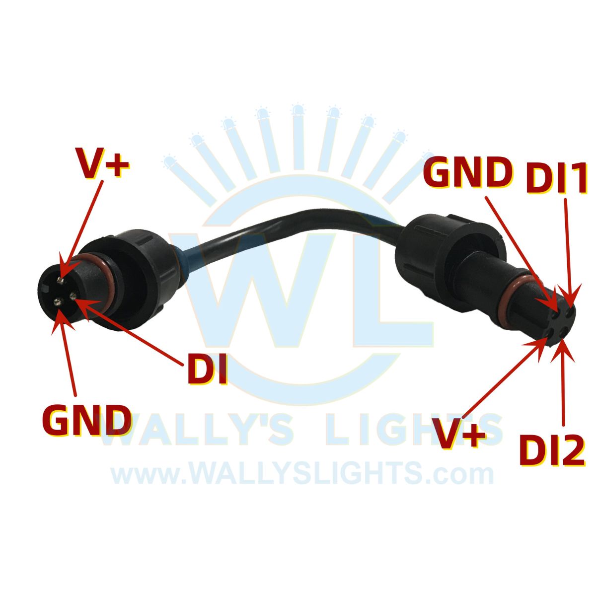 10 Pack 3 Pin to 4 Wire Pigtail Converters – Wally's Lights LLC