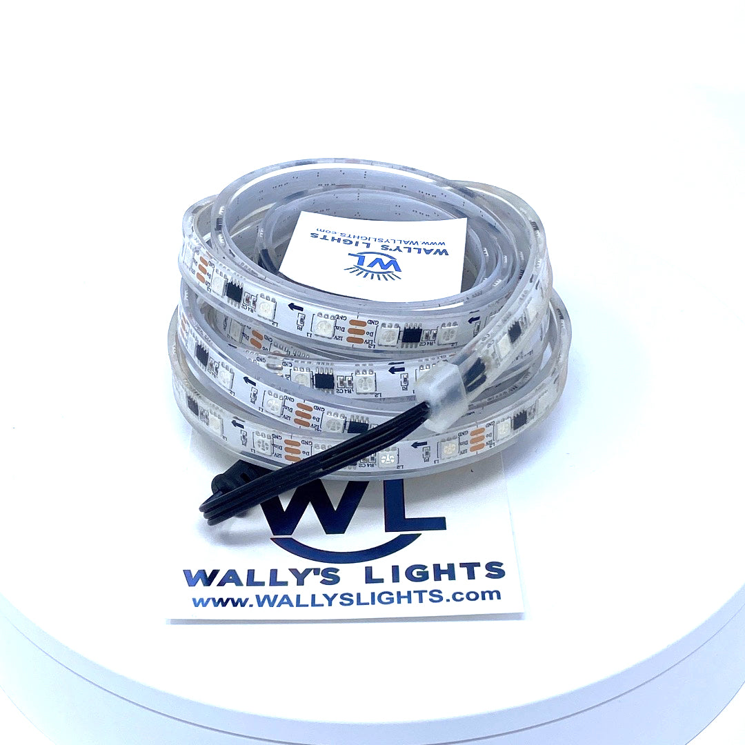 12v Pixel Strip 60 LED/m 2.5m ~8' Length in Sleeve Ray Wu Pigtails –  Wally's Lights LLC